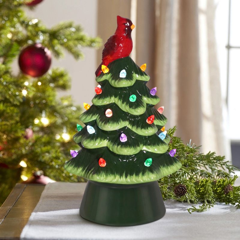 8.5" Ceramic Cardinal Tree